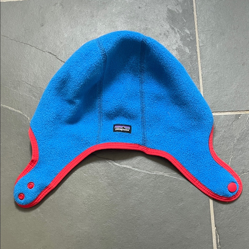 Patagonia Kids Blue and Red Fleece Hat - Picture 4 of 4
